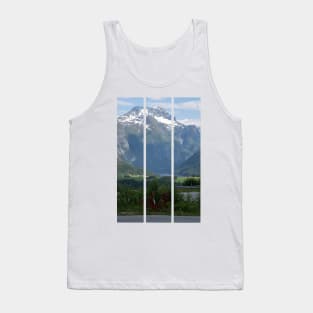 Wonderful landscapes in Norway. Blooming colorful lupine flowers in Norway in the wild grass. Blur background. Summer cloudy day(vertical) Tank Top